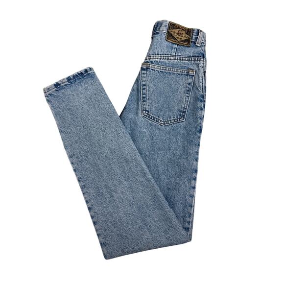 Express EXP No 4 Vintage Acid Wash USA Tapered High Waist Mom Jeans Size 3 - Picture 4 of 7